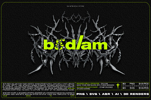 Bedlam - Vector Shapes, Brushes, PNG