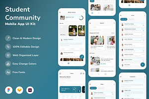 Student Community Mobile App UI Kit