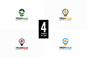 Set of Modern Tech Bulb logo designs, a Branding & Logo Template by Lucky Creative (Thumbnail 1 of 5)