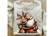 Christmas Santa & Reindeer Clipart, an Illustration by OK Design (Thumbnail 6 of 6)
