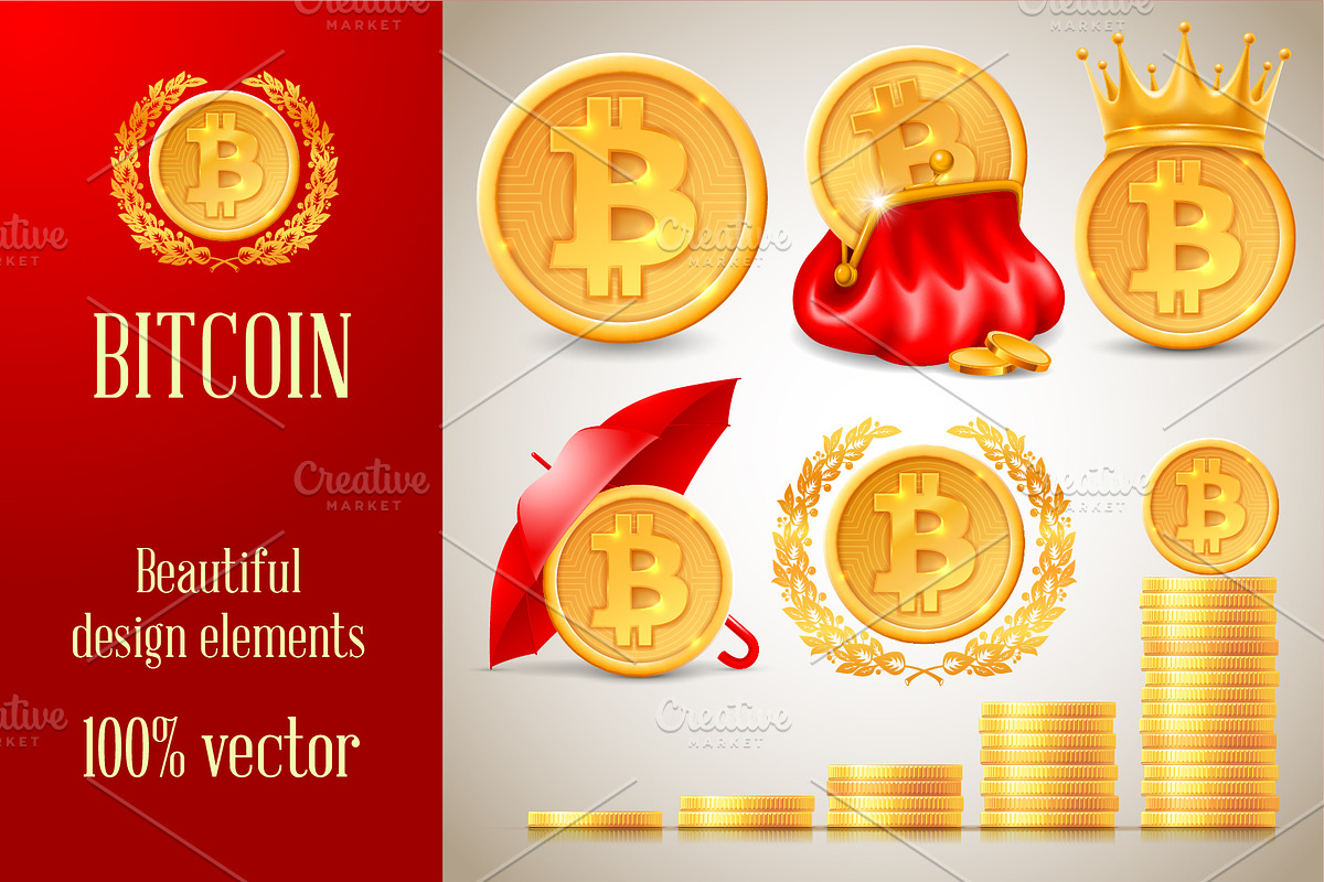 Bitcoin conceptual set, an Object Graphic by Vector beauty (Photo 1 of 3)