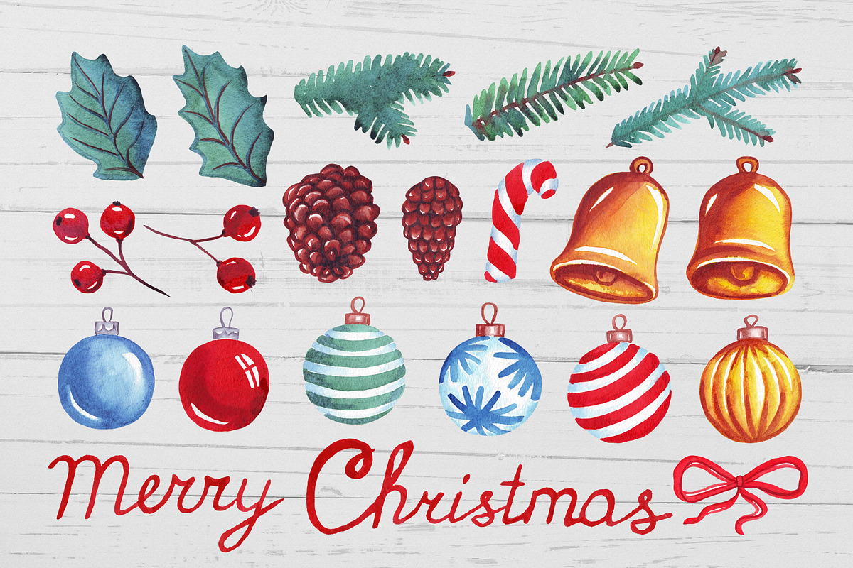 Christmas watercolor illustrations, a Decorative Illustration by Alena Kurian (Photo 2 of 3)
