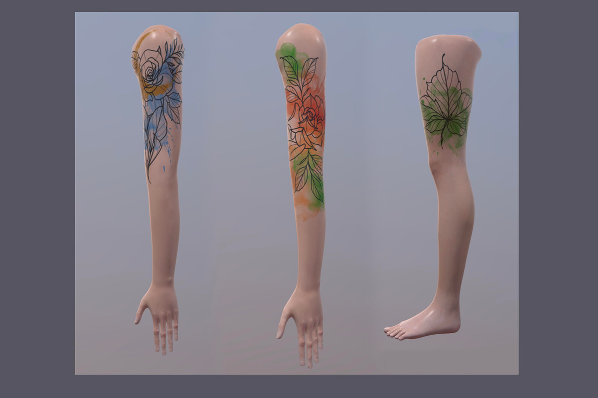 3d Female Body For Tattoo, a Characters & Person 3D Model by Torus1 (Photo 2 of 3)