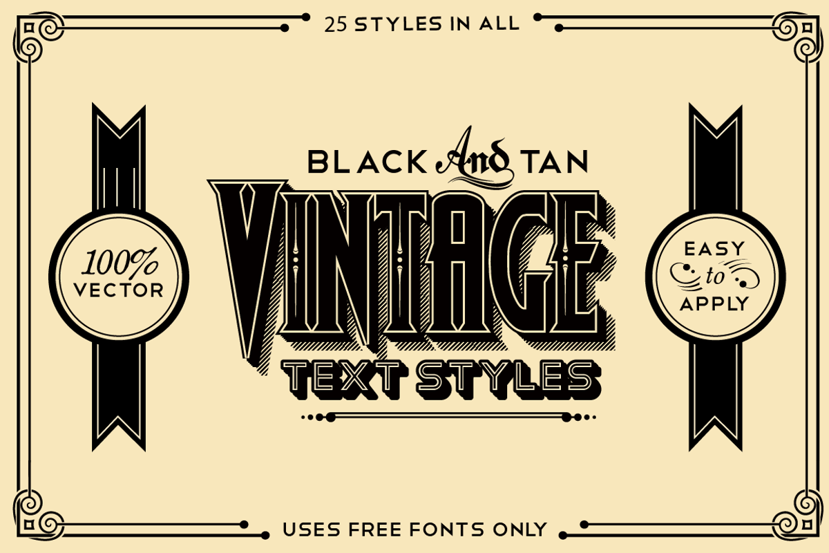 Black and Tan Vintage Styles Pack, a Brushes & More by Vectricity Designs (Photo 1 of 5)