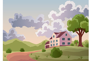 A pixel art of a cozy house in a, an Illustration by the8monkey
