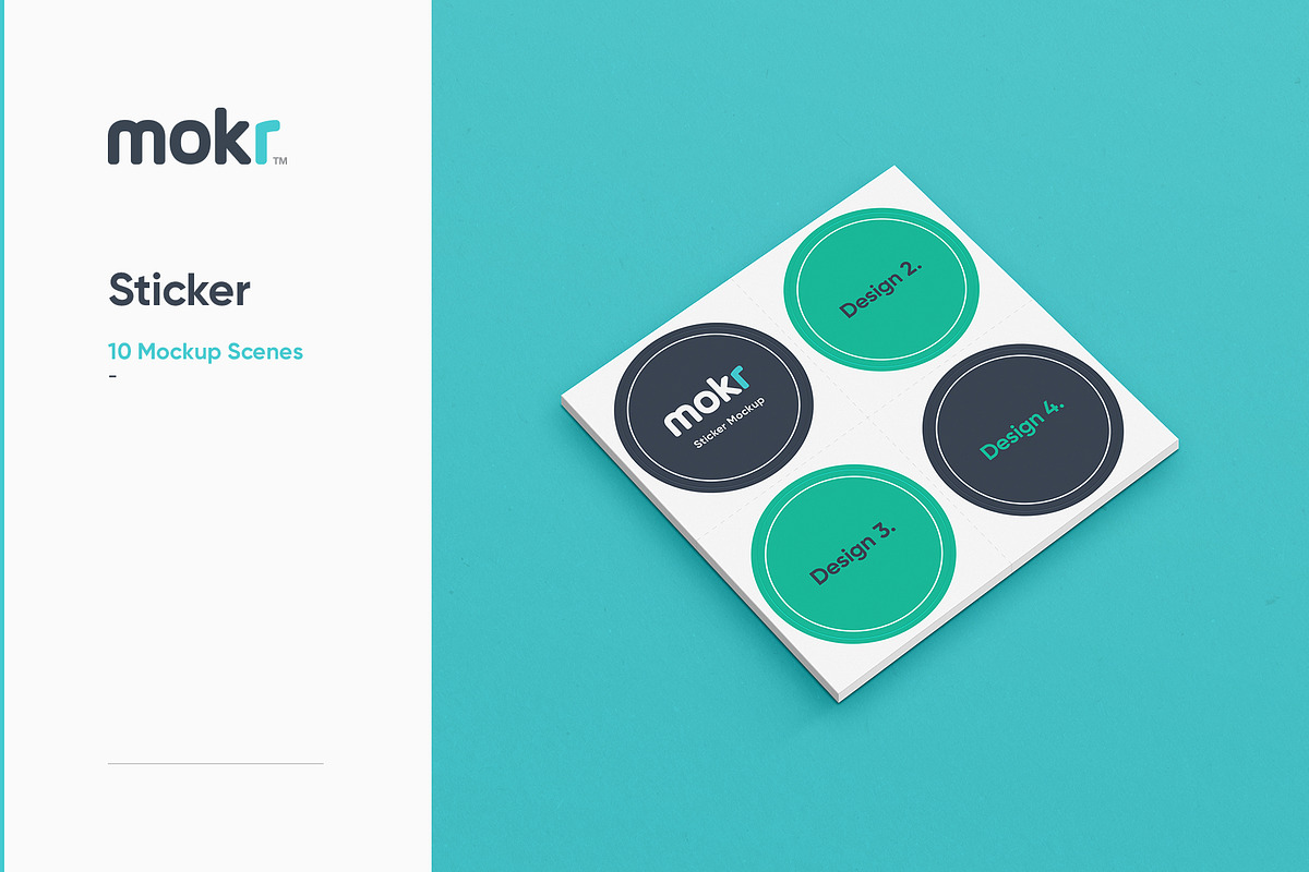 Sticker Mockup, a Merchandise Mockup by Mokr (Photo 1 of 12)
