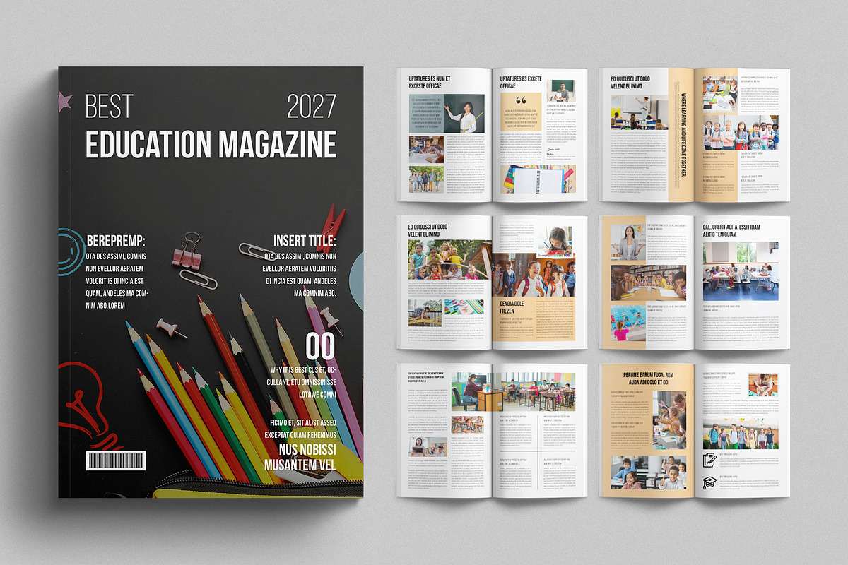 Education Magazine Template, a Magazine Template by TemplatesForest (Photo 1 of 8)