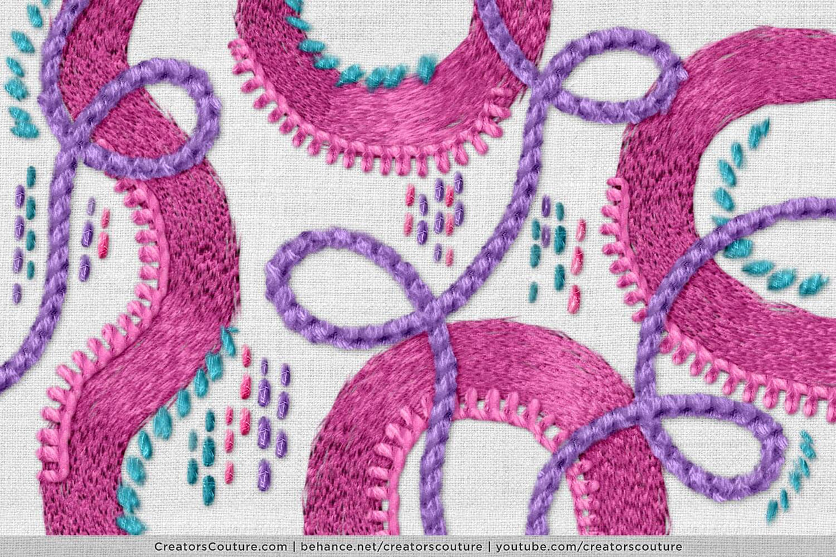 Realistic Embroidery Effect Brushes, a Brush Add-On by Creators Couture (Photo 2 of 26)