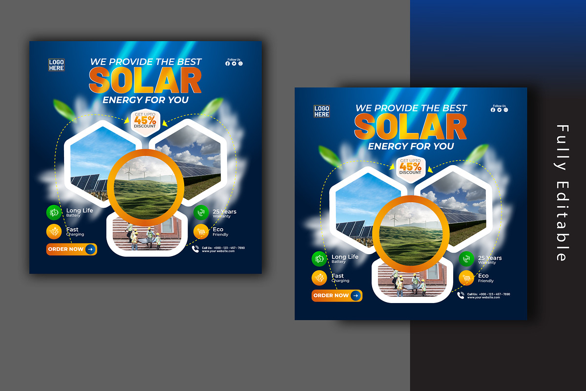 Modern Energy Social Media Post, a Graphic by Sashamim22 (Photo 3 of 3)