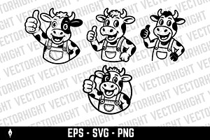Mascot of a cheerful cow, an Animal Illustration by Vectorhight