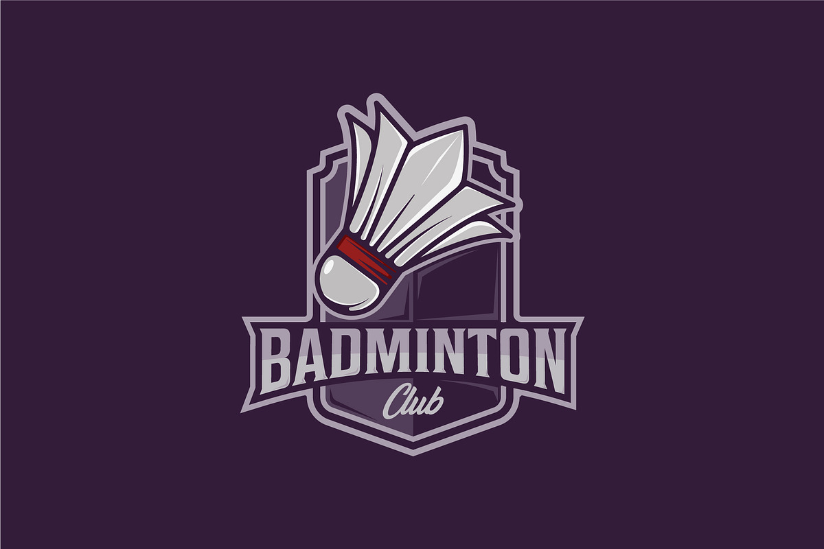 shuttlecock of badminton emblem logo, a Branding & Logo Template by zyxroun shop (Photo 2 of 2)