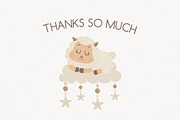 Boho Cute Sleeping Sheep clipart, an Animal Illustration by BrillCreateArt (Thumbnail 4 of 4)