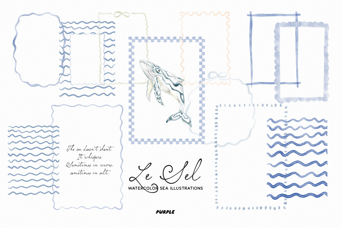 Le Sel: Watercolor Sea Illustrations, a Decorative Illustration by Purple (Photo 7 of 12)