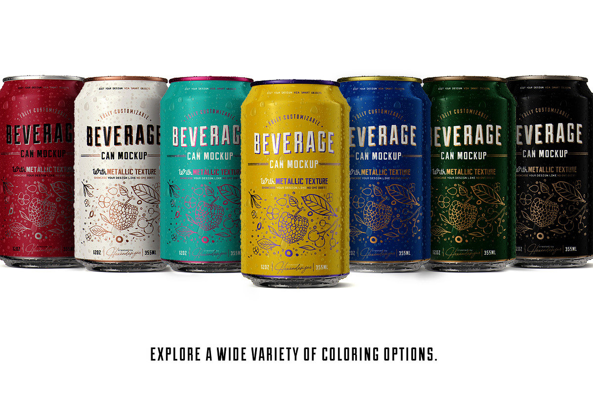 12oz-355ml Can Mockup, an Advertising Mockup by HexenDesigns (Photo 5 of 7)