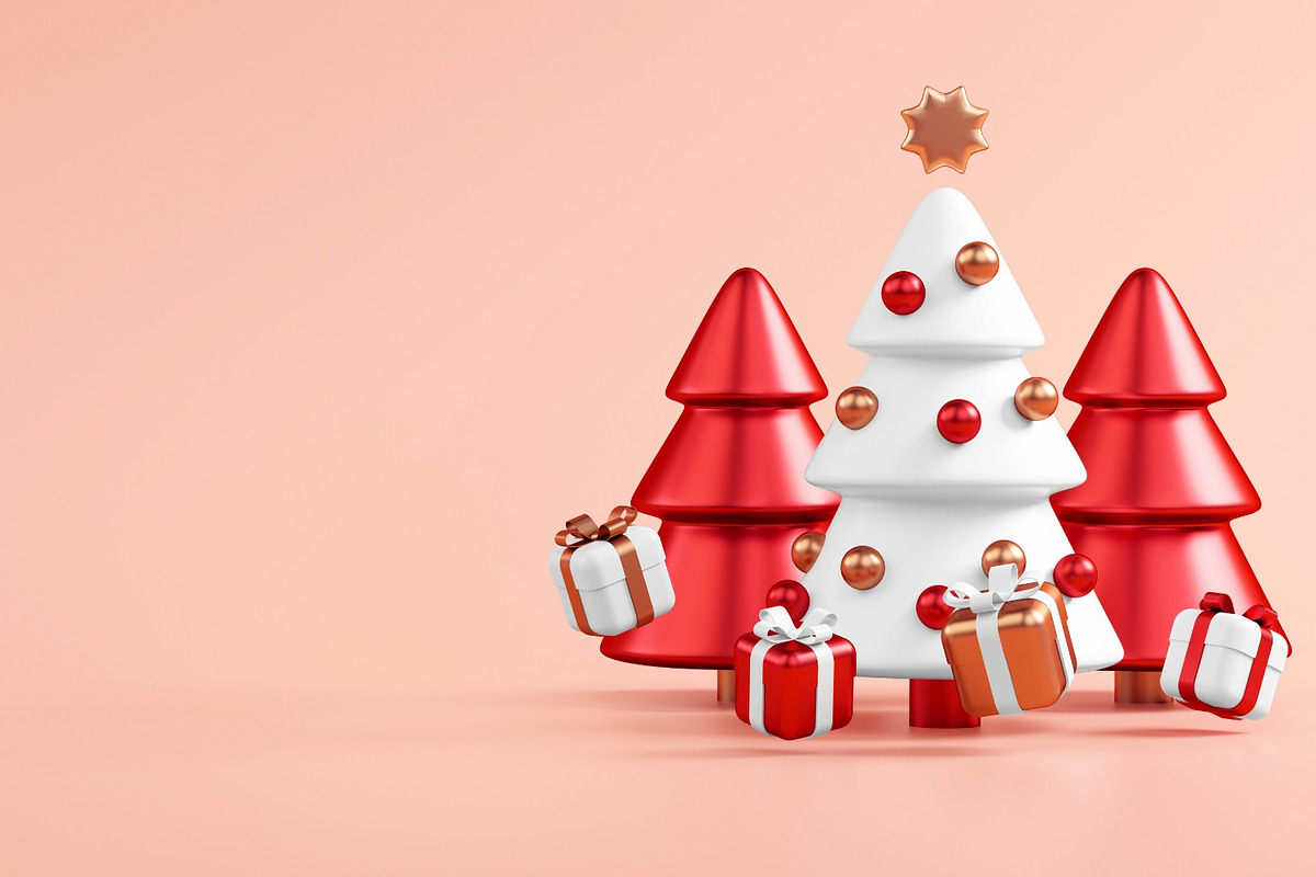 Christmas Banner 3D Illustration, a Seasonal Illustration by TandemStock (Photo 3 of 4)