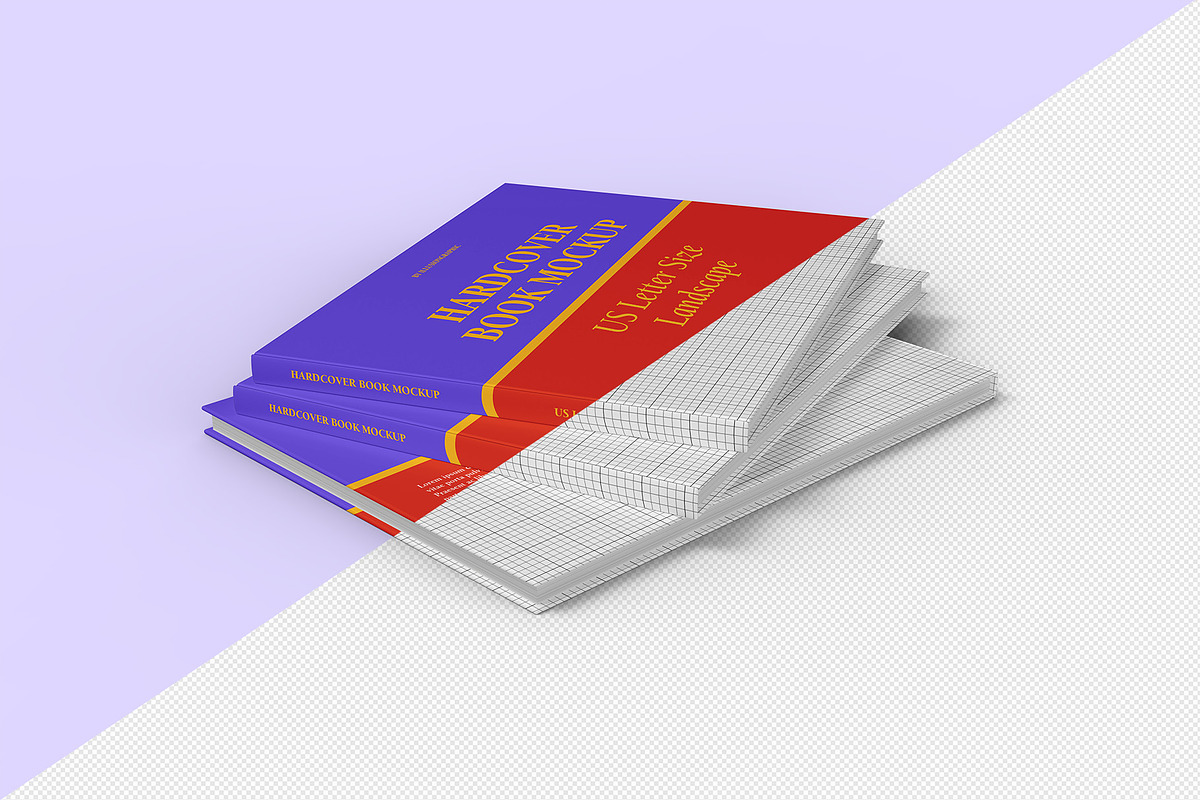 US Letter Size Landscape Book Mockup, a Books & Magazine Mockup by Illusiongraphic (Photo 14 of 31)