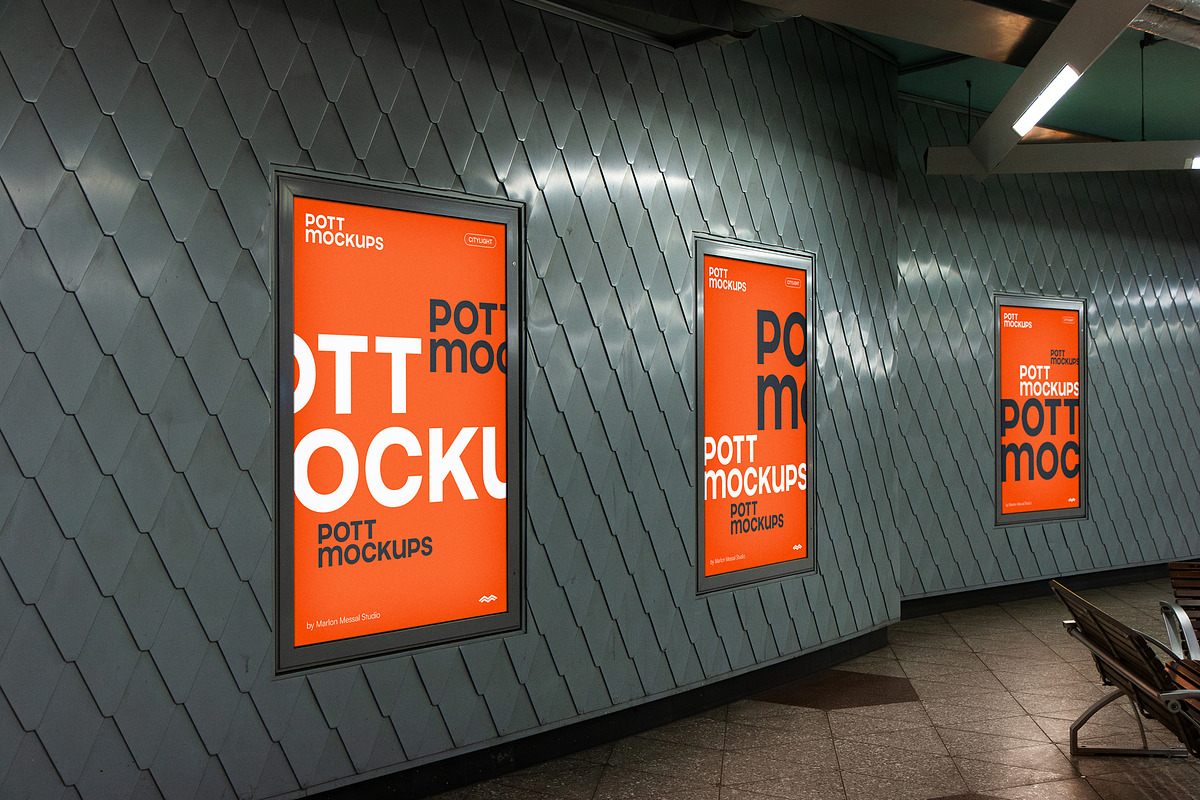 Citylight underground station, an Advertising Mockup by pott.mockups (Photo 1 of 2)