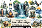 Watercolor Summer Mountain Clipart, an Illustration by Craft Nest (Thumbnail 1 of 6)