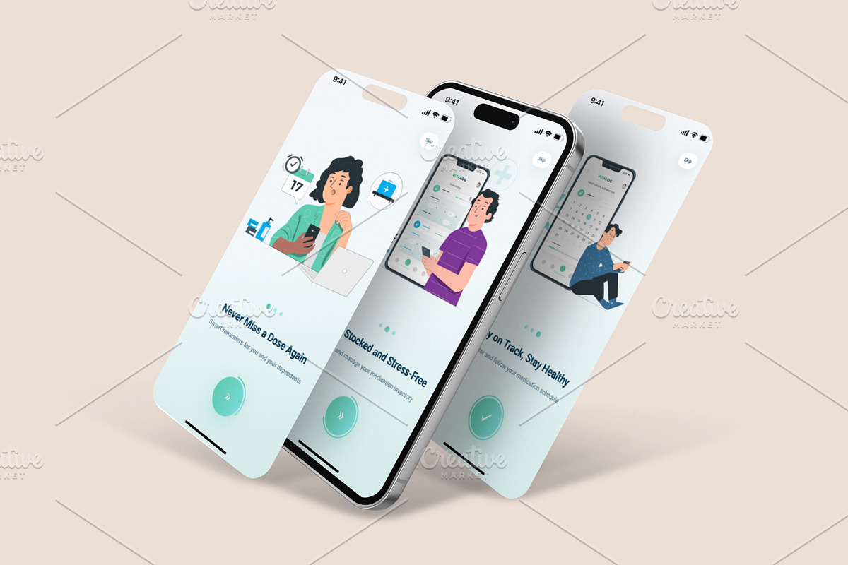Medicine Reminder App Onboarding, an App Template by DesignBox (Photo 3 of 3)