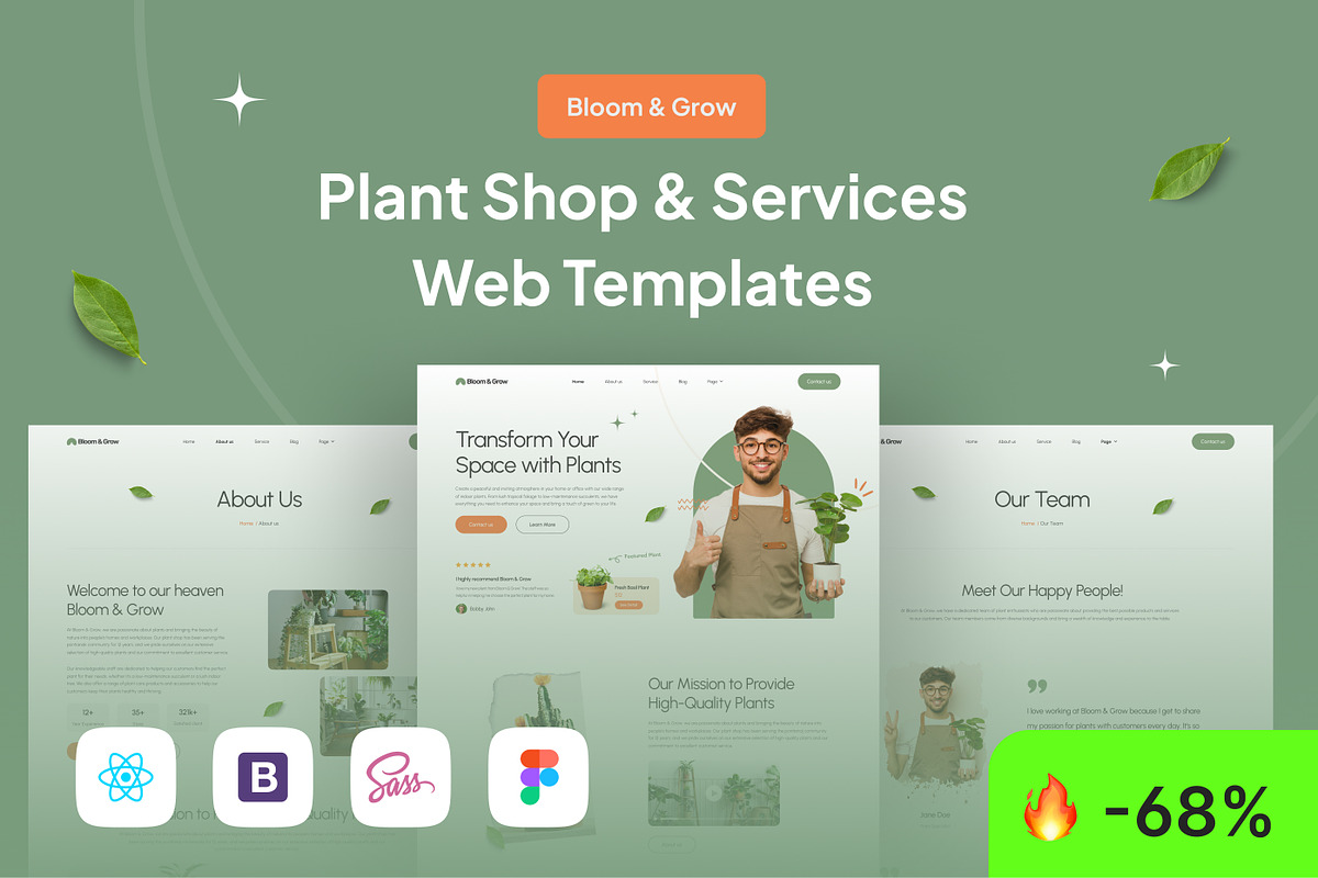 Plant Shop and Service Web Tempates, a Bootstrap Template by CreativeUI (Photo 1 of 8)