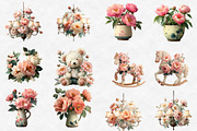 Spring Nursery Peonies Garden Clipar, an Illustration by Designworld (Thumbnail 4 of 5)