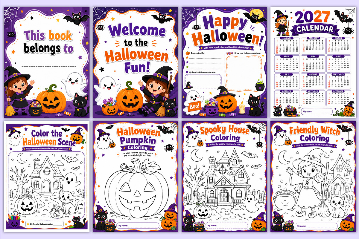 2027 Halloween Activity Book Kids, a Stationery Template by Mustafiz (Photo 2 of 5)