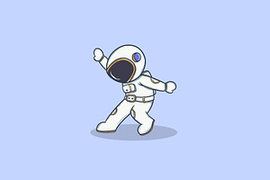 Cartoon Astronaut Walking