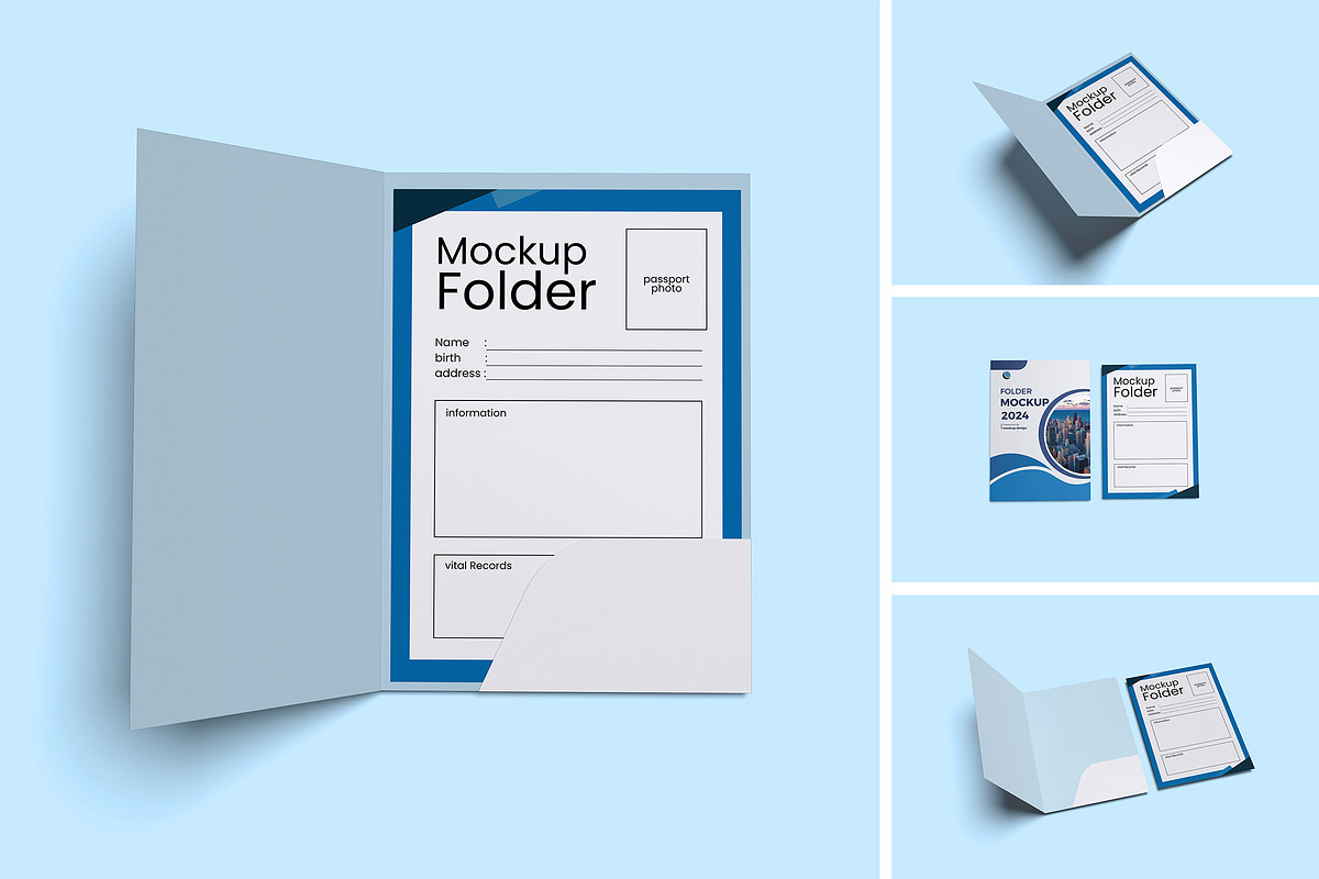 A4 Folder & Paper Mock-Up, an Advertising Mockup by xavier_studio (Photo 1 of 5)
