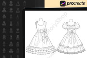 120 Procreate Dress Stamps, a Brush Add-On by DrawingStoryShop (Thumbnail 2 of 6)