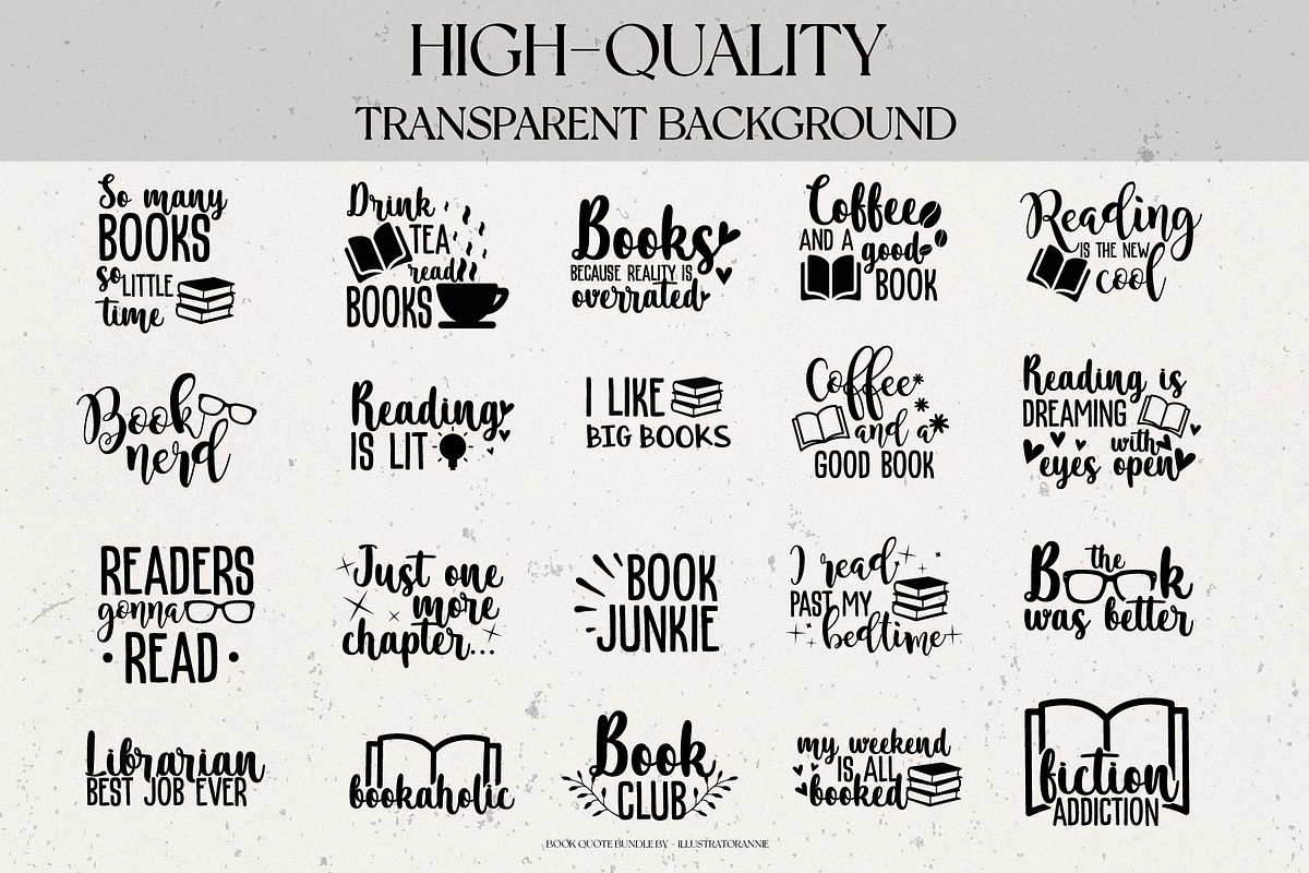 Book SVG Quote Bundle, an Object Graphic by IllustratorAnnie