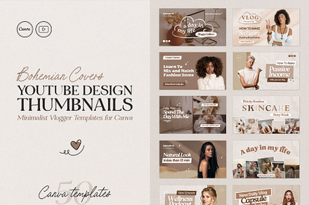 YouTube Template Design Canva Bundle, a Social Media Template by Emmartstudio