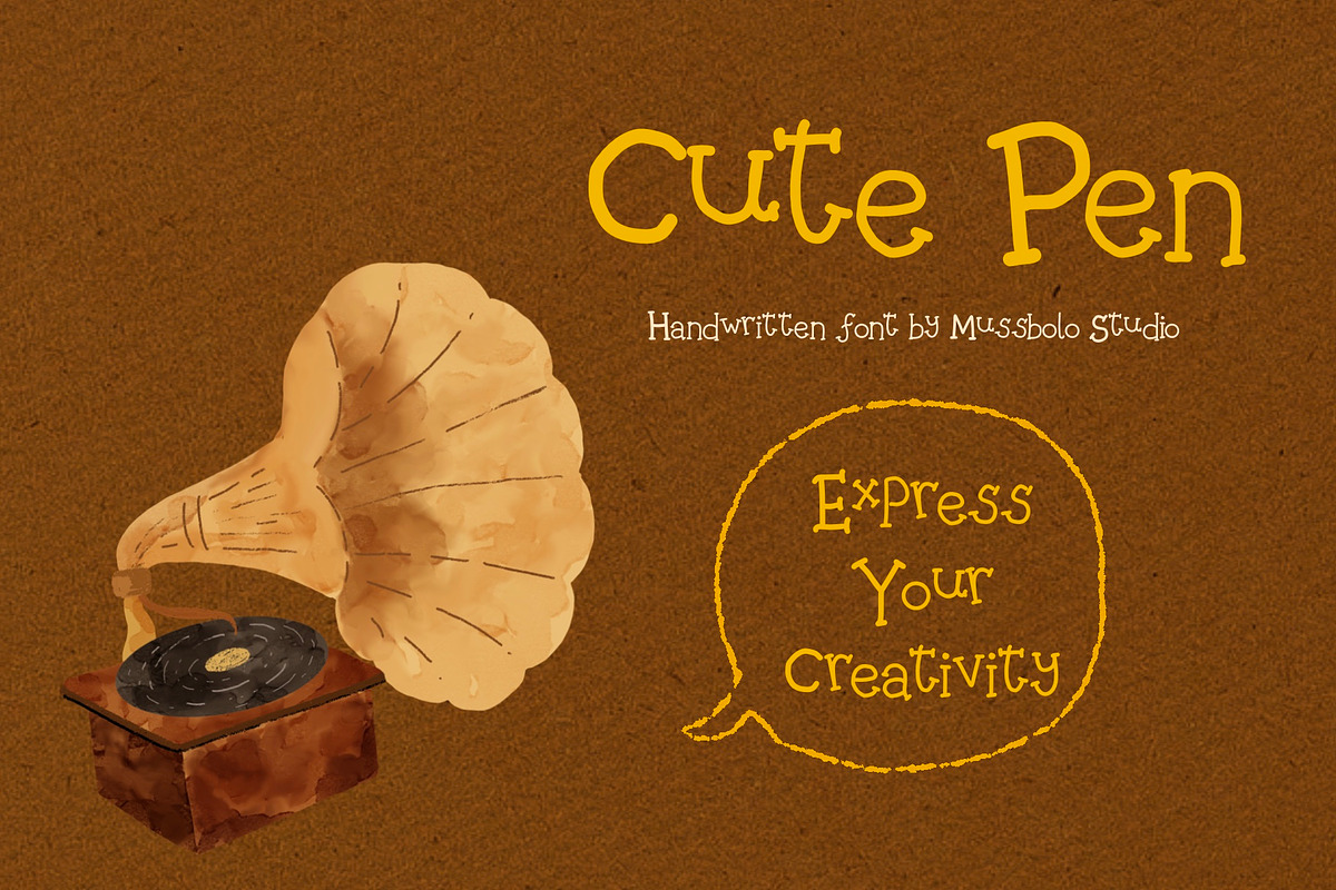Cute Pen Handwritten Font, a Handwritten Font by Mussbolo Studio (Photo 1 of 4)