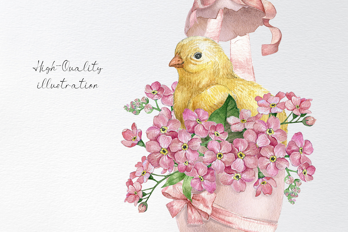 Watercolor spring easter clipart, a Seasonal Illustration by yana.fefelova (Photo 4 of 5)