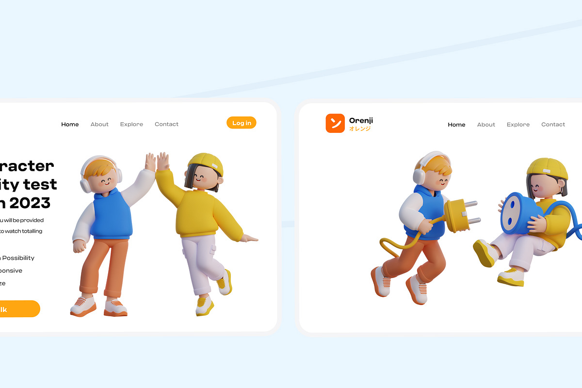 Cute 3D characters, an Object 3D Model by orenjidesign (Photo 6 of 8)