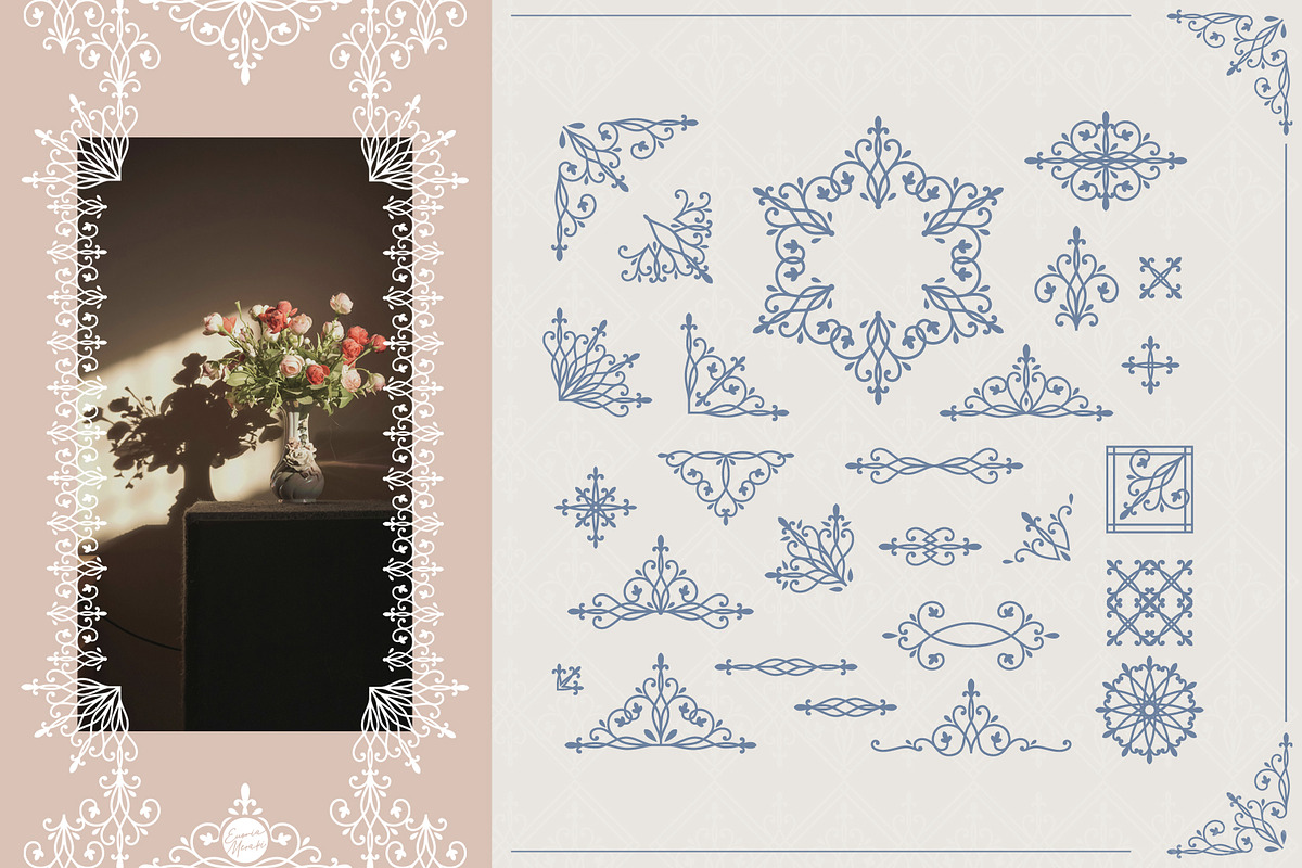 LACE DIARY 01 Vintage Rococo Romance, a Background Graphic by Euonia Meraki (Photo 7 of 18)