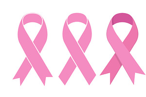 Pink Ribbon. Vector Icon Vector