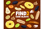 Find two same dried fruits, an Education Illustration by Vector Tradition (Thumbnail 3 of 3)