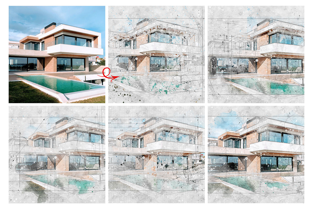 Arch Sketch Photo Effect Template, an Action Add-On by MRI STUDIO (Photo 2 of 33)