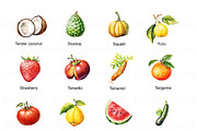 Watercolor Fruits Clipart, Pear PNG, a Food Illustration by BrushstrokeArtGB (Thumbnail 3 of 9)