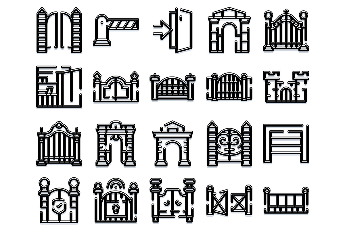Gate icons set for property and, an Object Graphic by pikepicture (Photo 2 of 3)