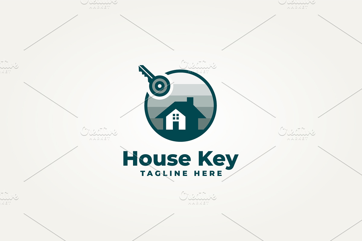house key real estate flat icon logo, a Branding & Logo Template by Blazybone