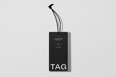 Hang Tag Mockup Black Rope, a Product Mockup by sagesmask.com