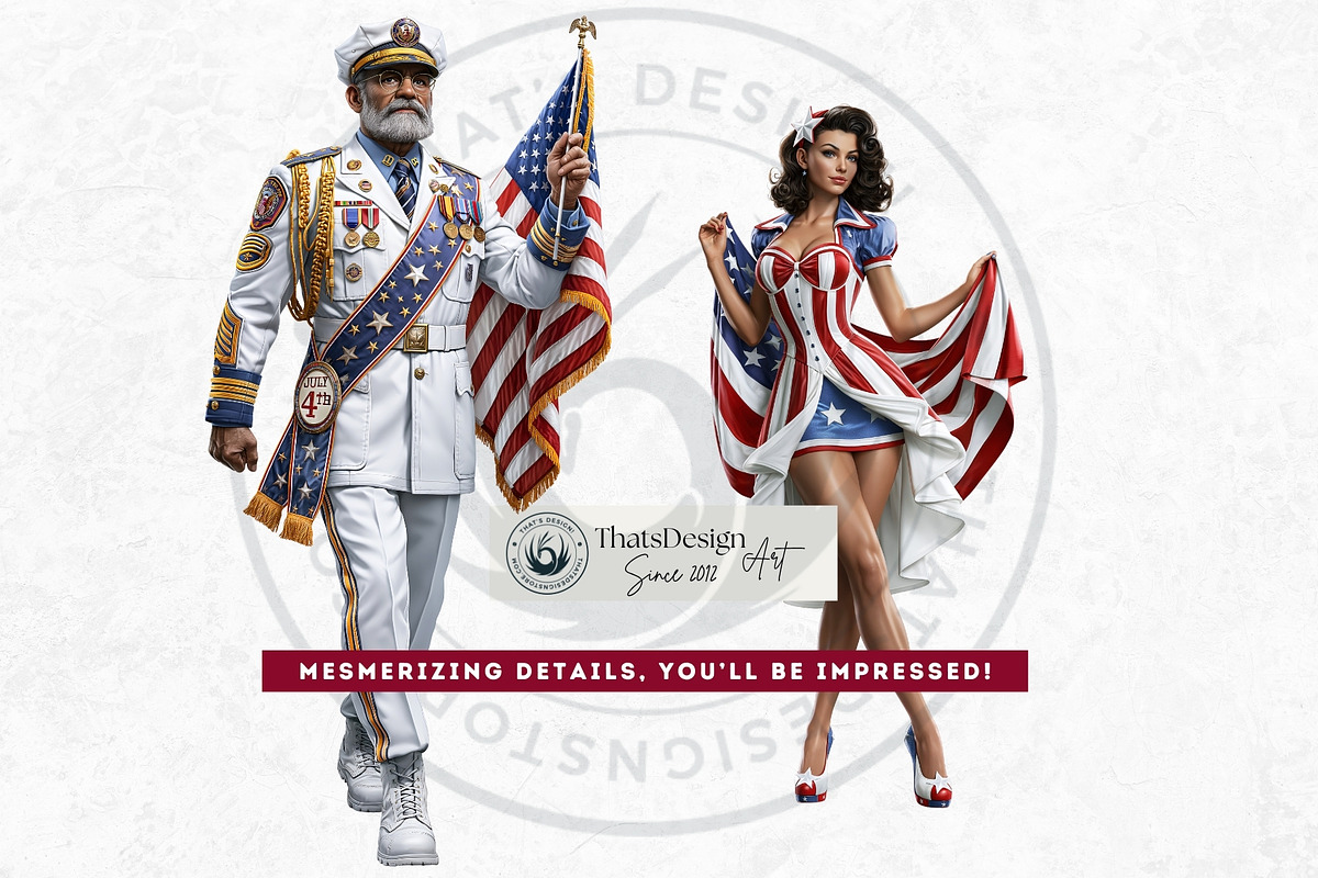 4th of july Patriotic Characters V2, a Person Illustration by ThatsDesignArt (Photo 10 of 10)
