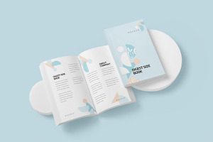 5 Digest Size Book Mockups