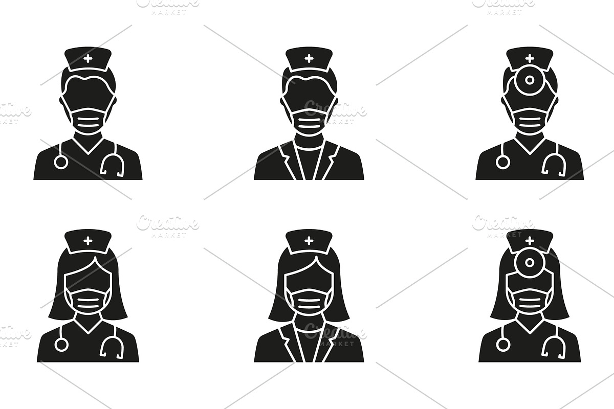 Hospital Healthcare Staff Icons, a Healthcare Illustration by Vector Creator
