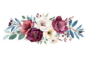 Burgundy Floral Clipart Set, an Illustration by Designer_Momina (Thumbnail 14 of 16)