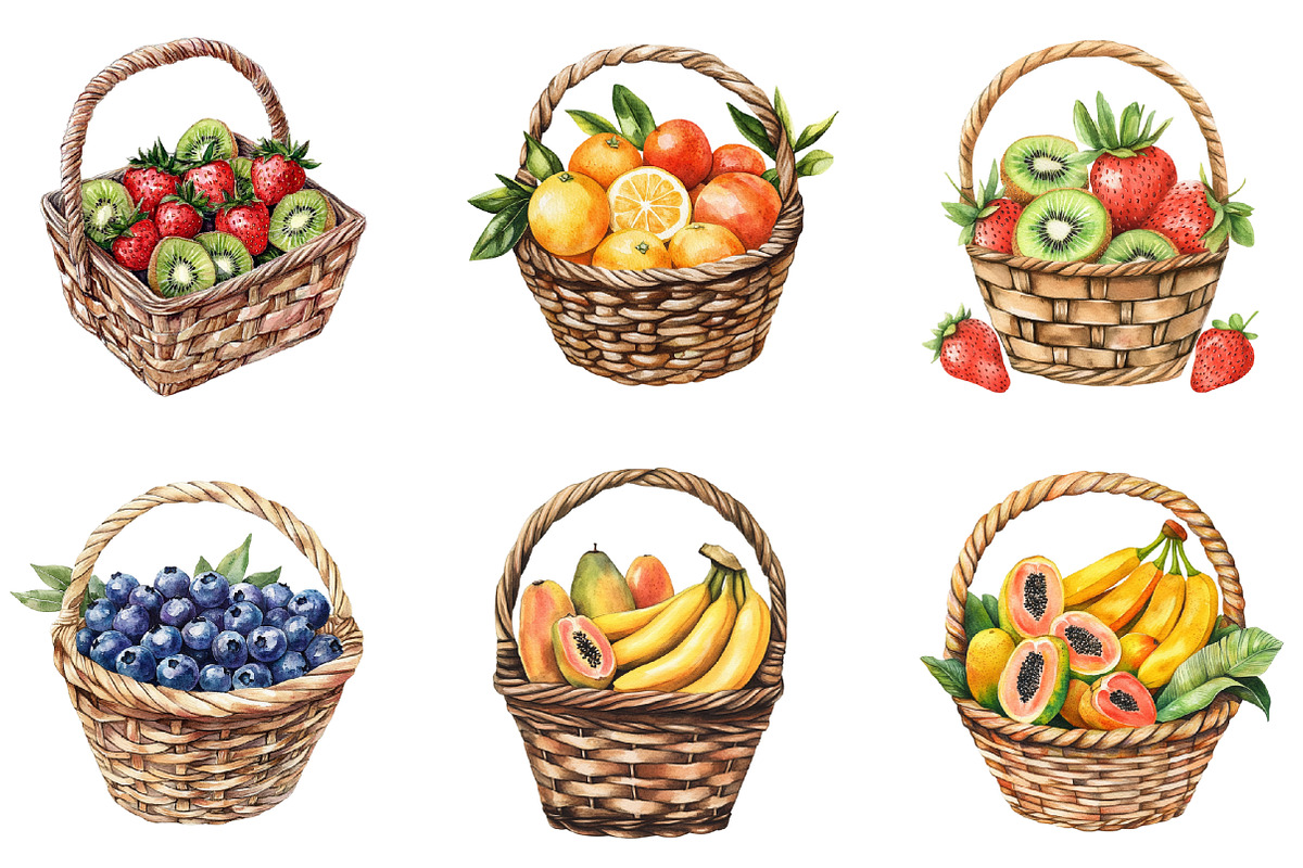 Fruits in the Basket Clipart PNG, an Illustration by SinaCreation (Photo 5 of 5)