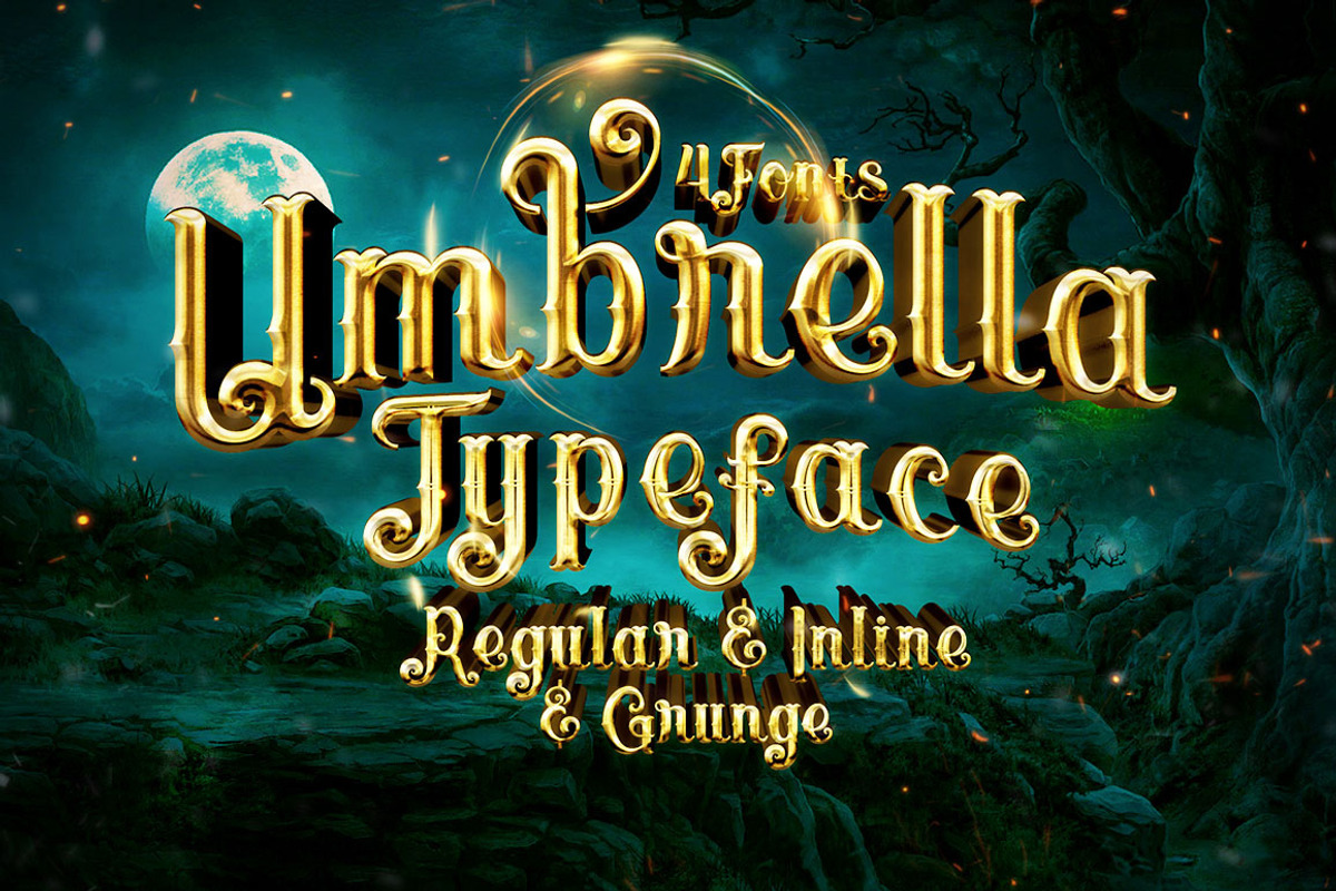 Umbrella - 4 Display Fonts preview 7