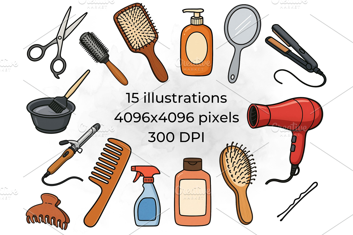 Hair Salon PNG Hairstylist Clipart, a Healthcare Illustration by QM_ART (Photo 2 of 7)