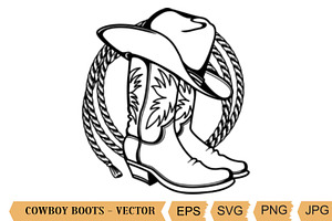 Cowboy Boots, Hat Cowboy Lasso Svg